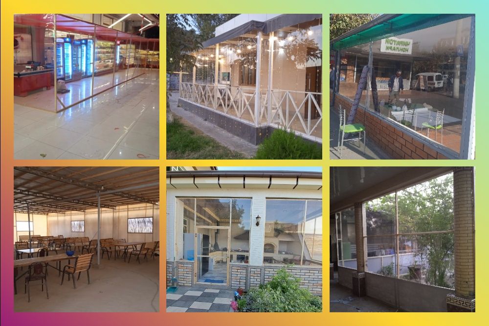 Баннер бассен навес метал канутурся установка киламиз