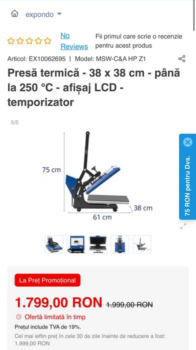 Presa Termica Profesionala