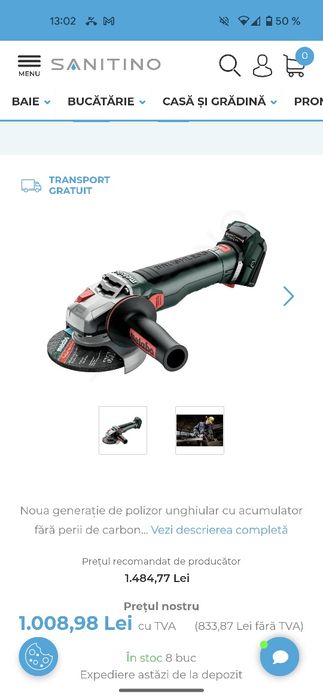 Polizor unghiular Metabo CAS Brushless 2023