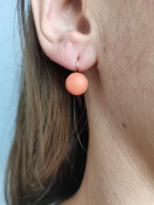 Cercei Aur 8K Coral Natural Germania