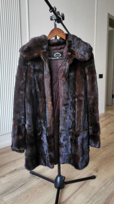 Норковая шуба коричневая