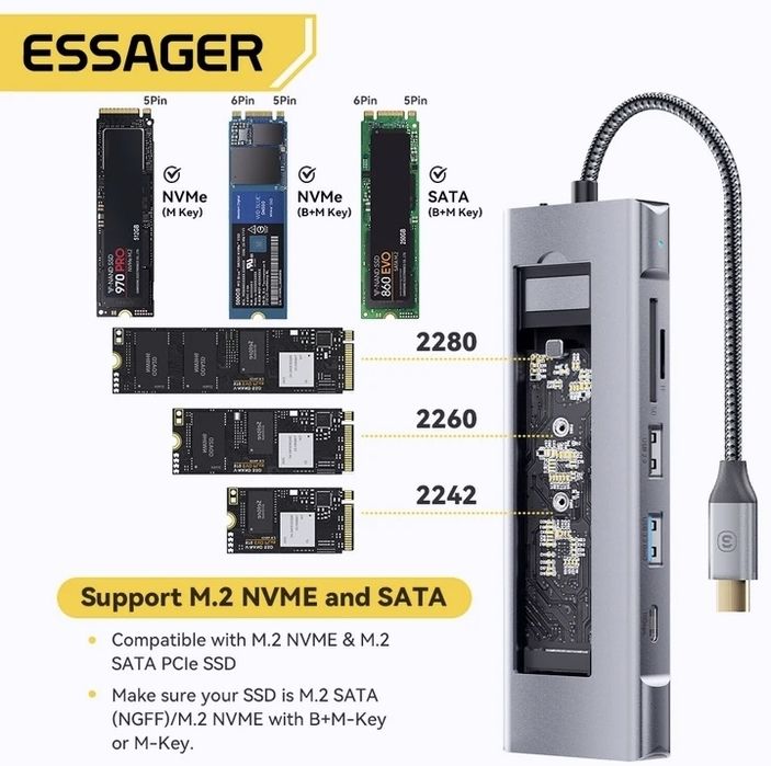 HUB станция для MacBook 8 в 1 с SSD 1Tb