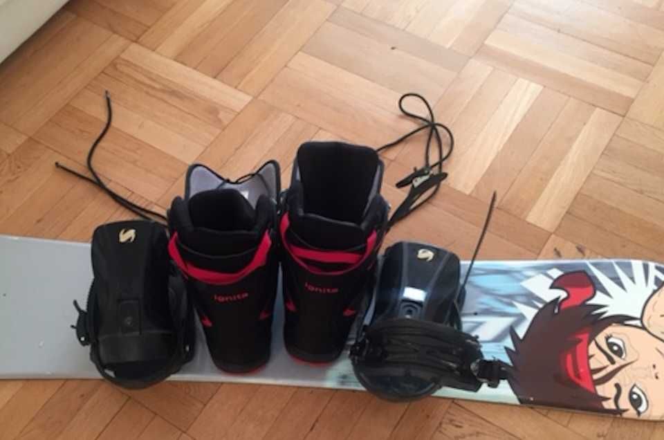 Vând placa snowboard 140 cm+ legături SX180+boots Ignite mărimea 39