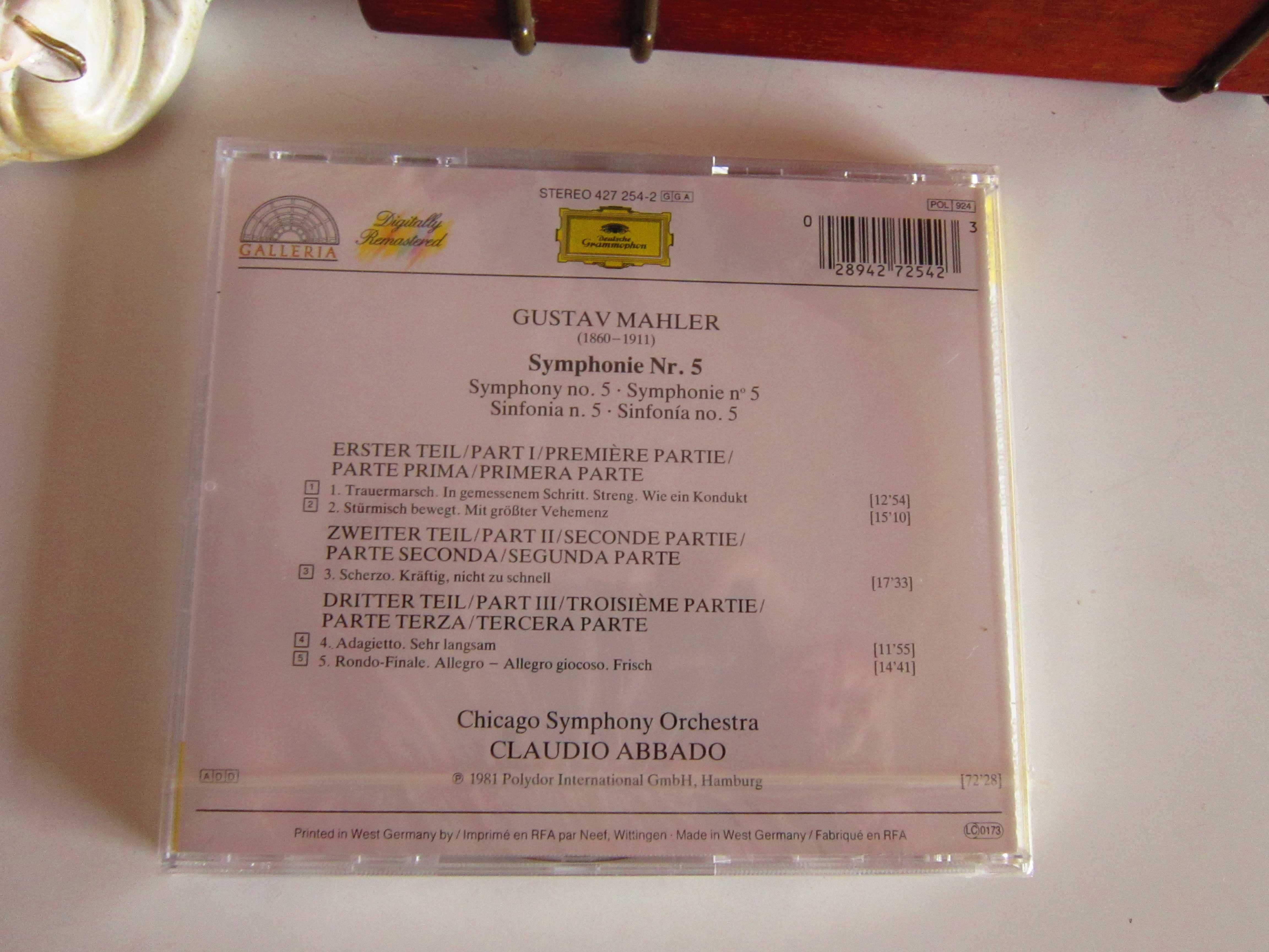 cd Mahler Symphonie No.5 dirijor Claudio Abbado Germany 1981