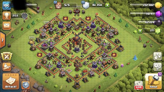 Clash of clans th 10 max lvl 100