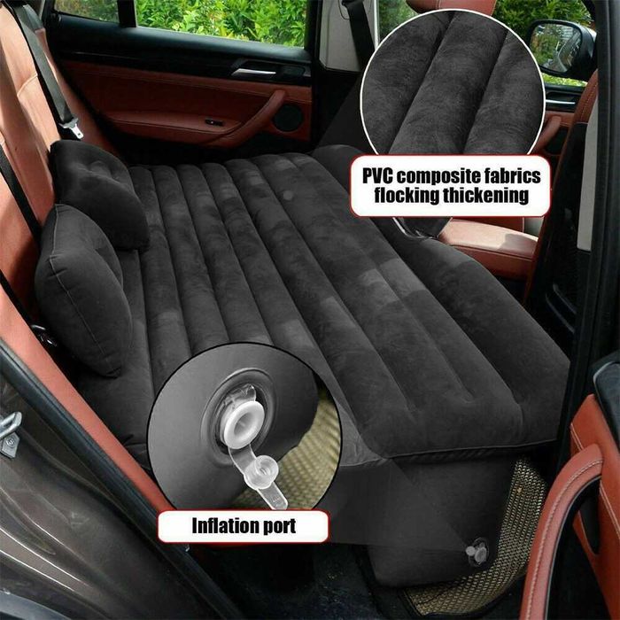 Saltea Auto Gonflabila 145x90 cm cu Pompa Electrica, 2 Perne