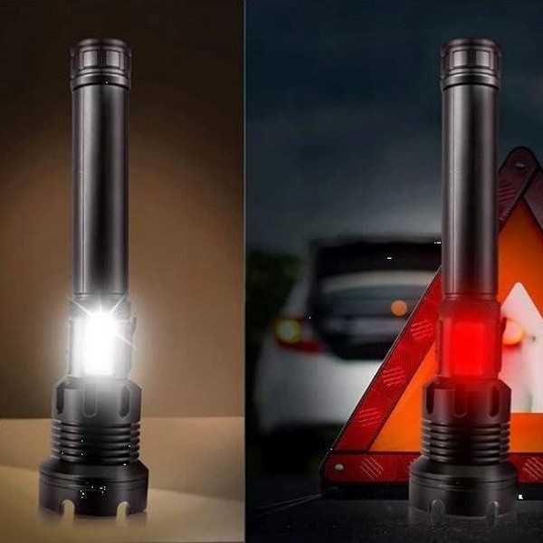 Lanterna profesionala LED CREE P120 12 nuclee+led cob LiIon 26650