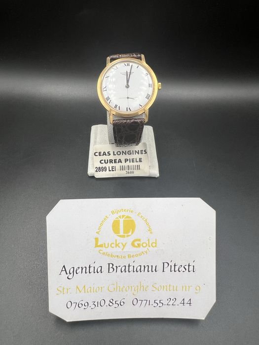 Ceas Aur Longines curea piele cod prod 3688