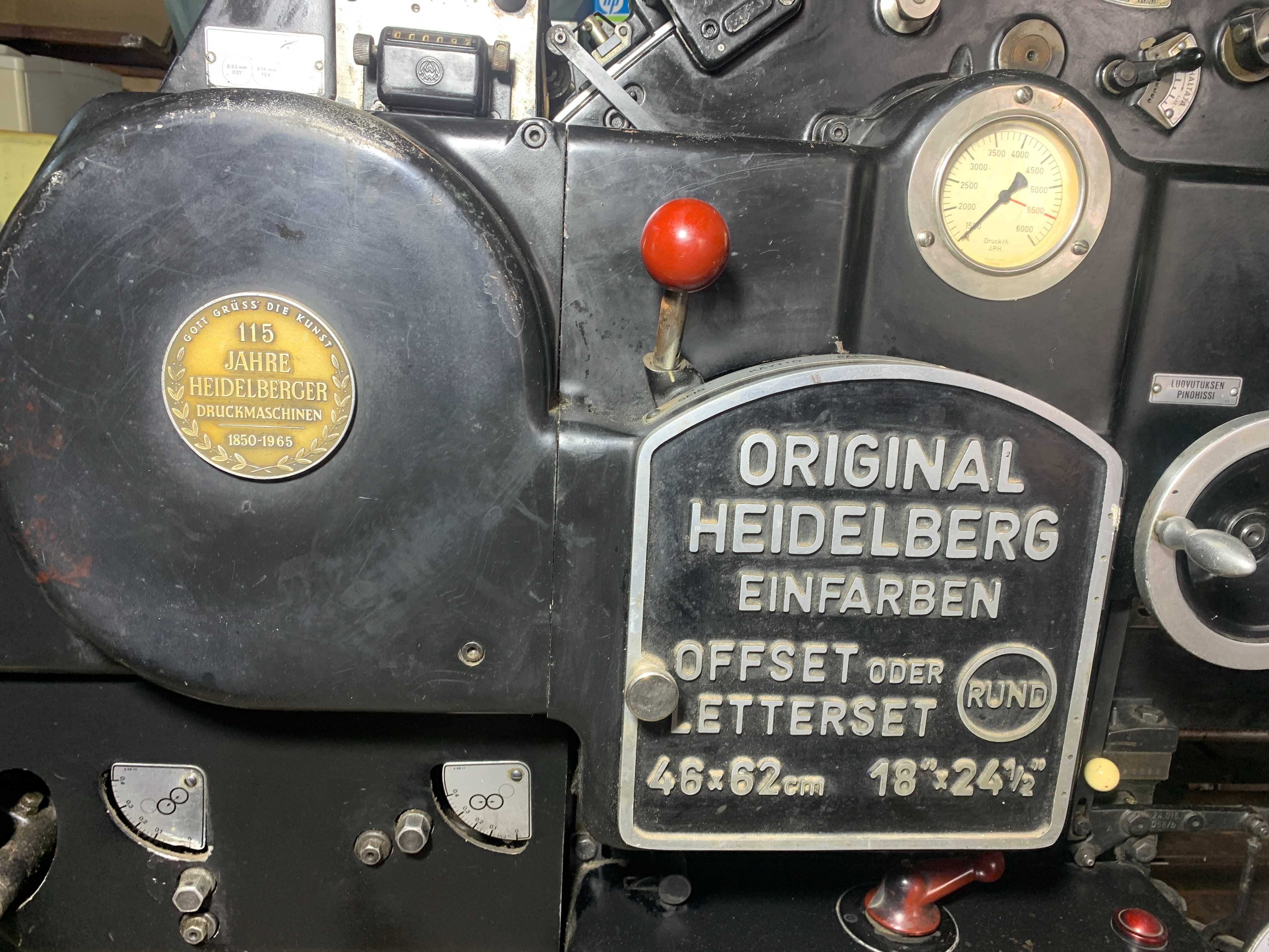 Masina de tiparit offset Haidelberg Kord 46x62 1965 1 culoare