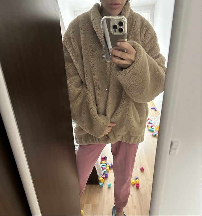 Zara teddy bomber jacket яке овърсайз