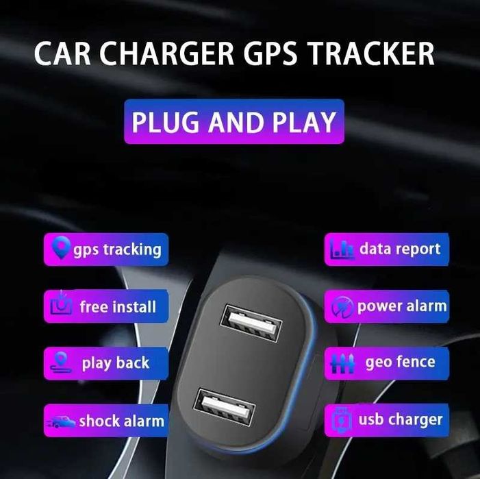 Incarcator auto cu GPS Tracker , Ieșire USB dublă TSS-ST-909 ,