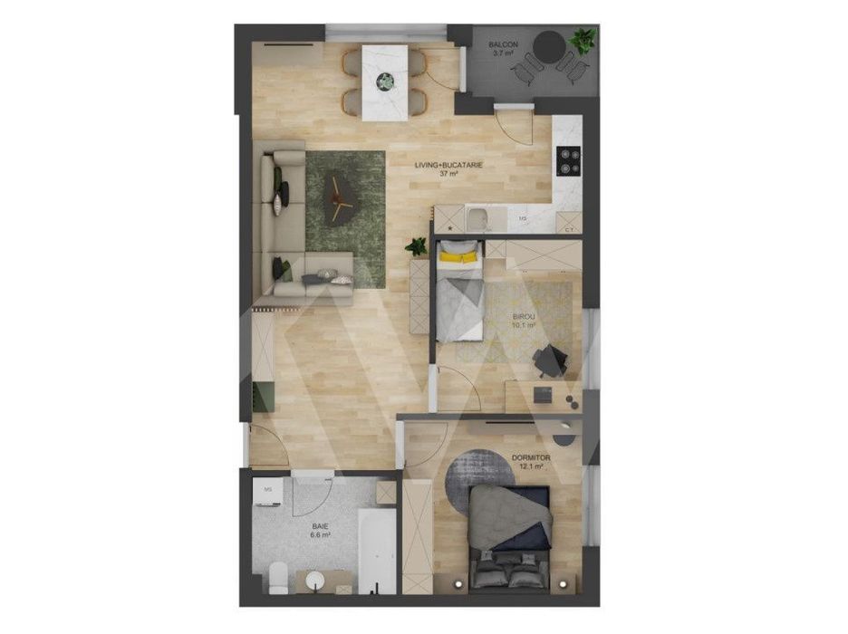 Apartament 3 camere - bloc nou - Doamna Stanca - COMISION 0 PENTRU CUM