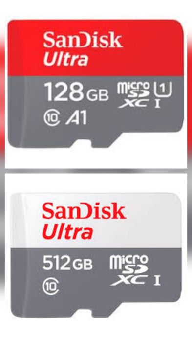 Продам новые microSD карты на 512 и 128 гб. 2 шт за 30.000 тг