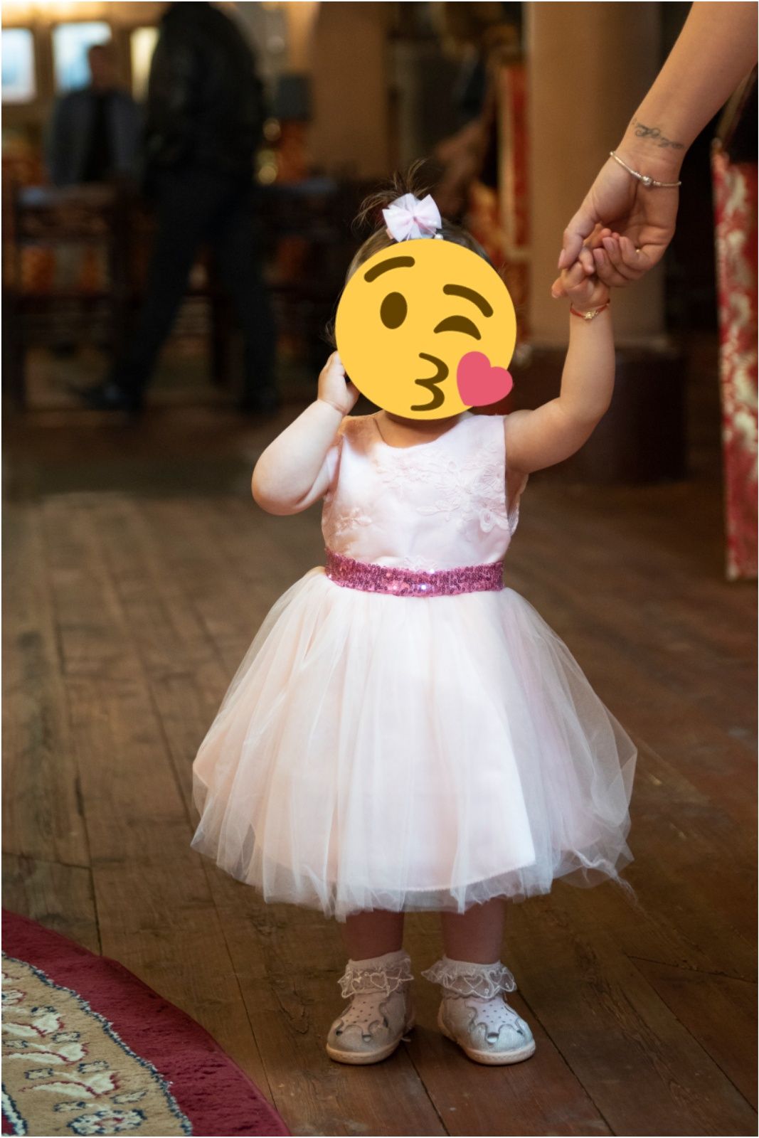 Детска рокля с панделка размер 80