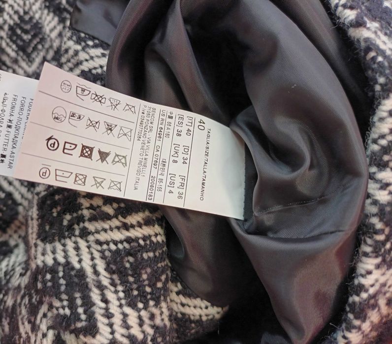 Дамско вълнено палто United Colors of Benetton, р-р 40 (итал.), 36-38