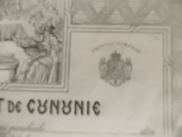 Certificat de cununie din perioda monarhiei