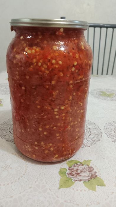 Перец жгучка очень горький домашний заправленный с чисноком