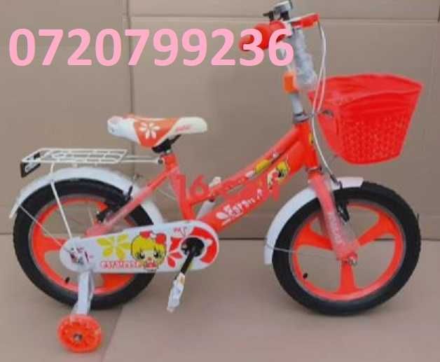 Bicicleta 3 spite 16” cu roti ajutatoare si cos
