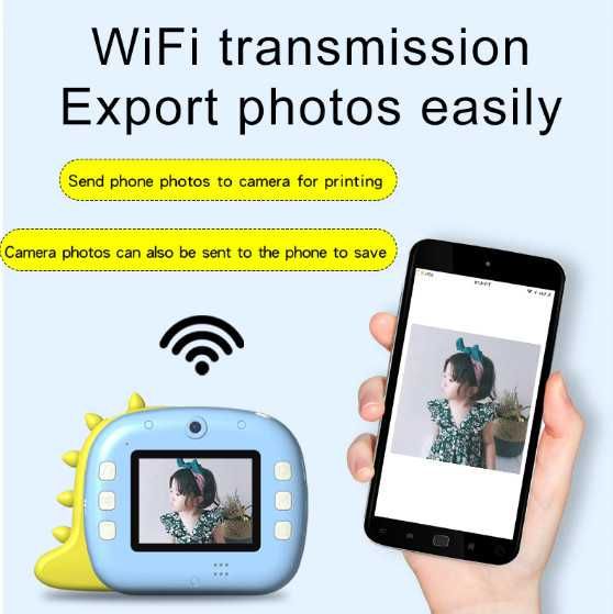 Детска камера с термопринтер печат на снимки WiFi, карта 32GB