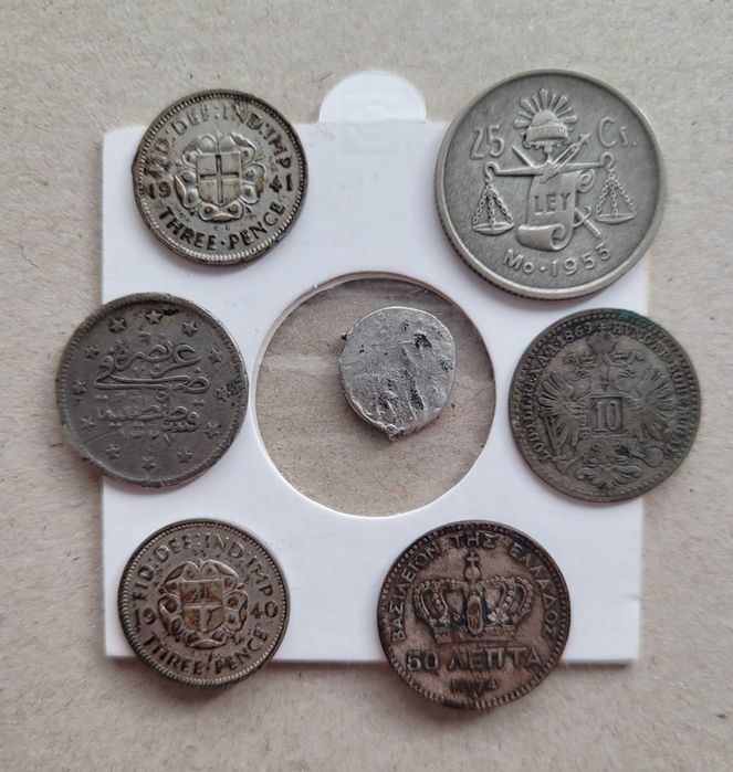 Lot 7 monede vechi argint.