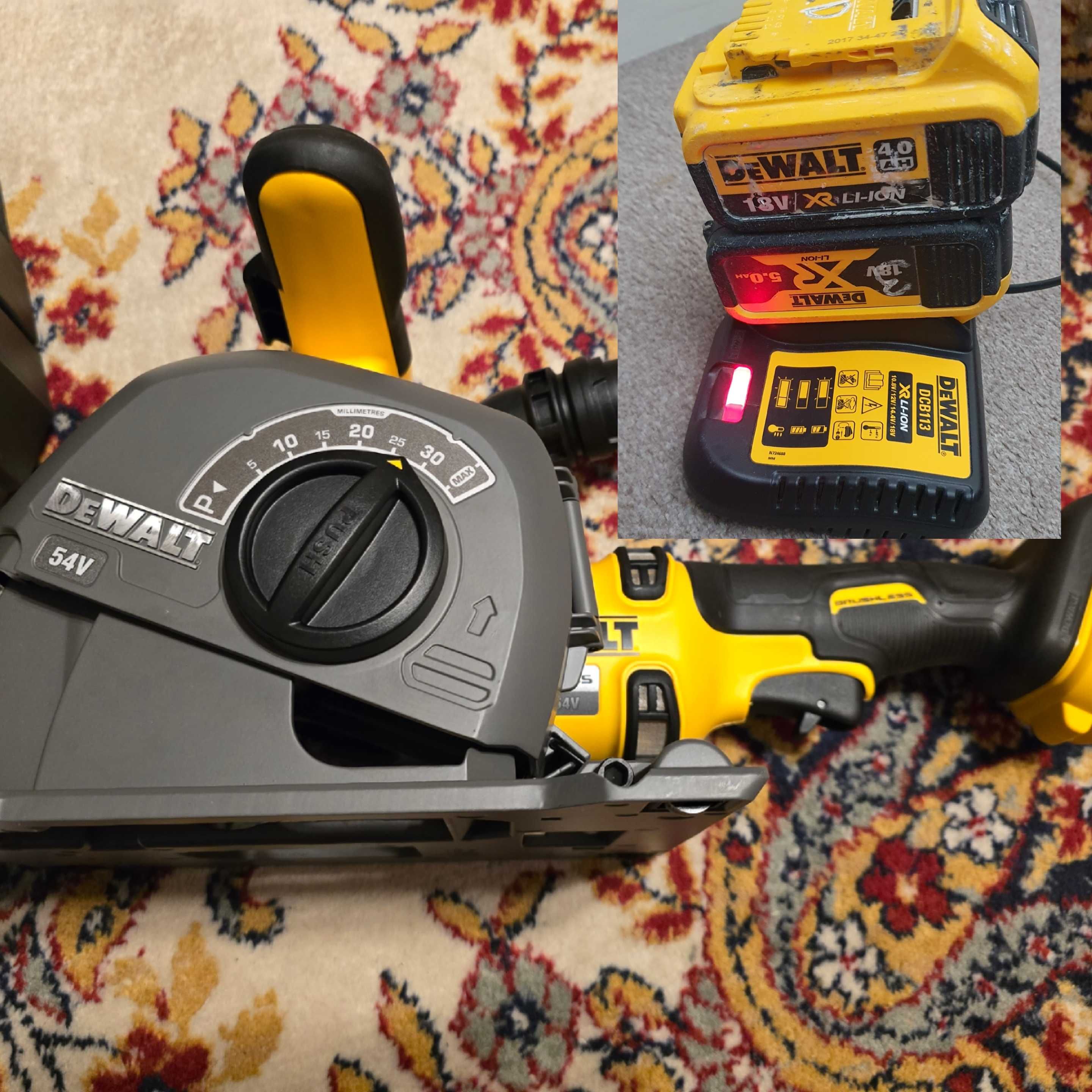 Акумулаторна фреза за канали DeWALT DCG200NT, 54 V, 125 мм