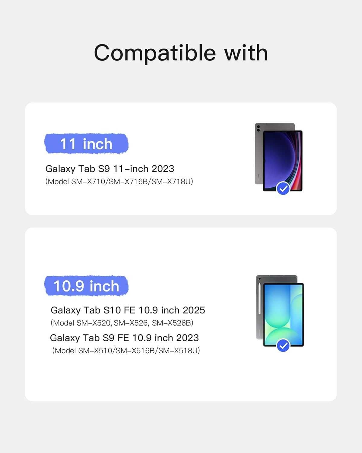 Калъф с клавиатура Inateck за Galaxy Tab S10 FE/S9 FE 10.9"/S9 11"