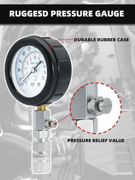 Комплект тестер за компресия бензинови двигатели 0–300 PSI