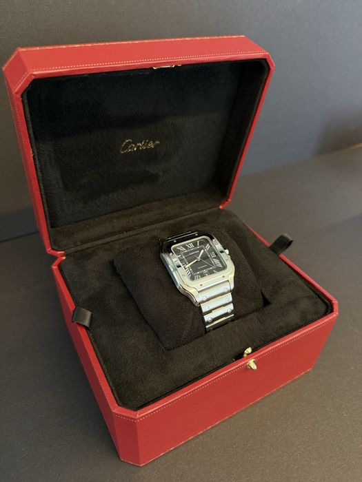 Ceas Cartier Santos L Black Dial