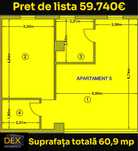Apartament 2 camere NOU 60,9 mp TOPOLOVENI