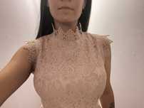 Официална розова рокля с тюл