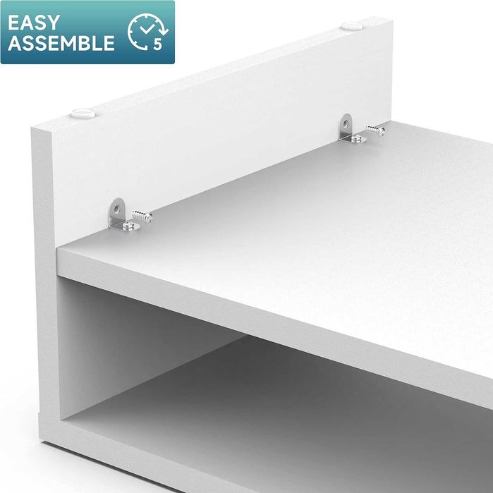 Дървена стойка за монитор лаптоп принтер телевизор 42,5* 23,5*14 cmбял