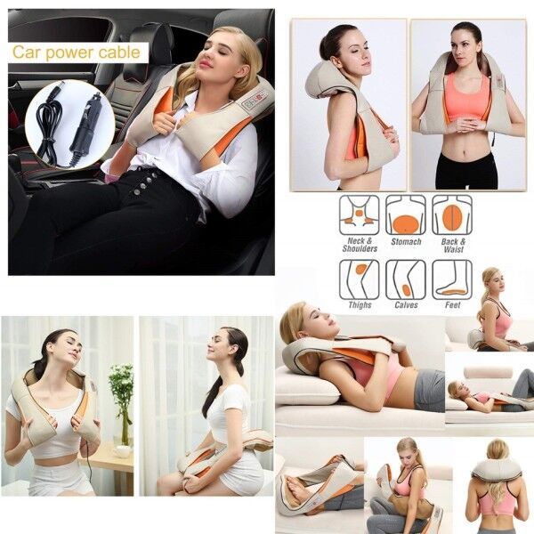 НЕМСКИ Универсален шиацу масажор за врат – Massage neck + ЛЕД ФЕНЕР