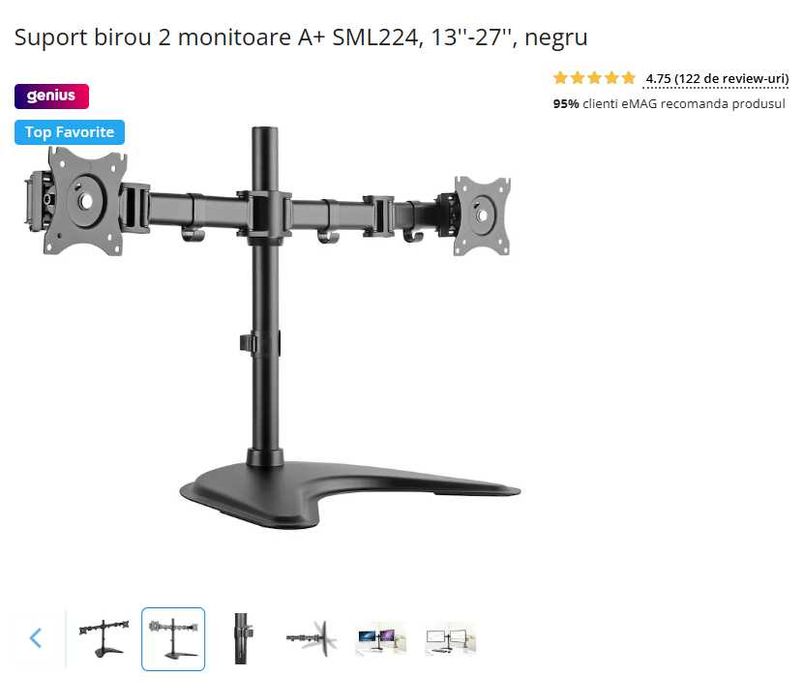 Stand cu 2 monitoare AOC E2260SWDAN, 21.5"