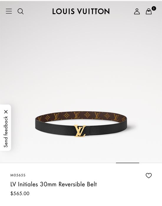 Ремень двухсторонний Louis Vuitton LV 30 mm