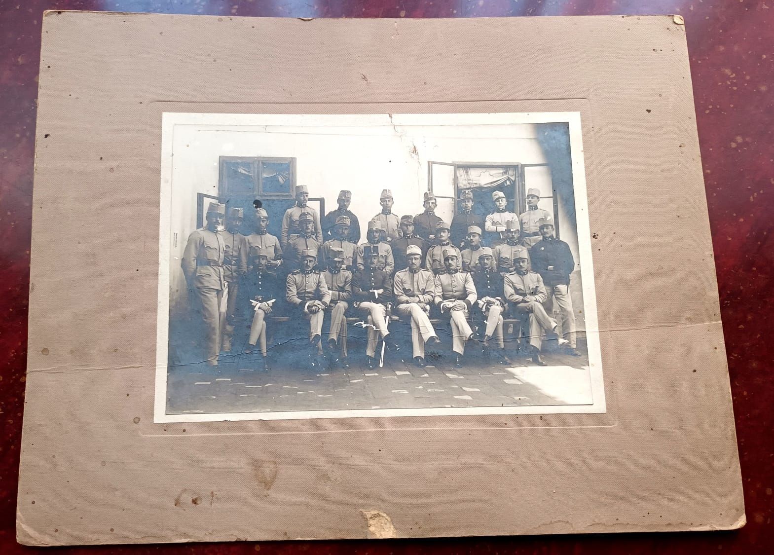 Fotografie mare ,veche ,vw1 militari,ofițeri Austroungaria