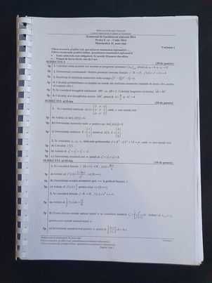 Toate Testele de Bacalaureat Oficiale 2014 - 2022 Matematica Mate-Info