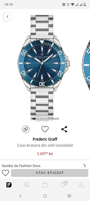 Frederic Graff Ceas-bratara din otel inoxidabil