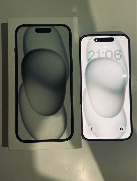 iphone 15 black 128gb , 77 процента капацитет на батерия