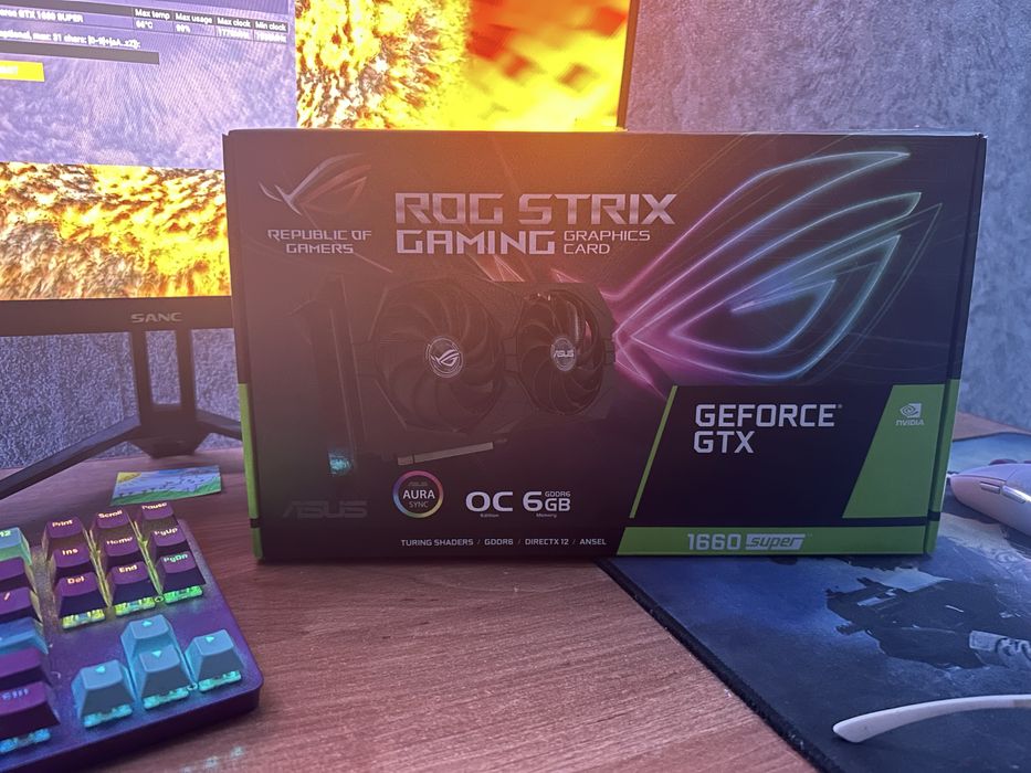 Видеокарта GTX 1660 Super 6GB Asus Rog Strix
