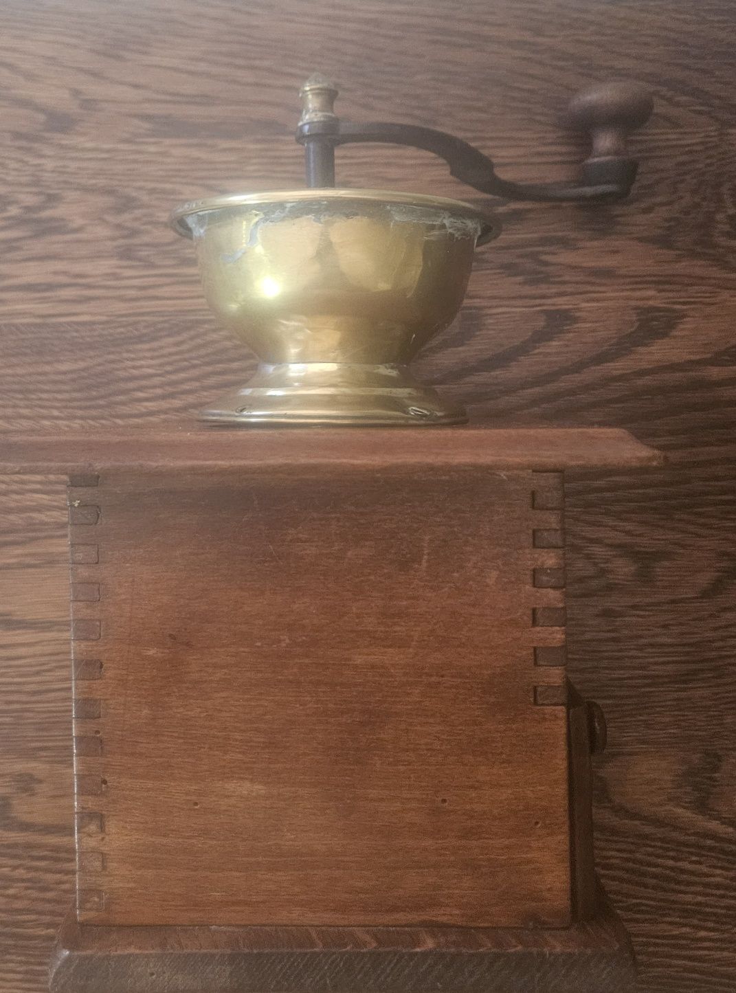 Râșniță de cafea vintage germană Pe.De. lemn+alamă