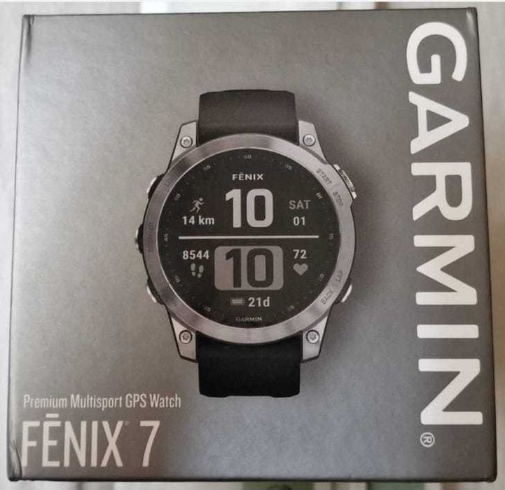 Garmin Fenix 7, 47mm, silver/graphite, in garantie, la cutie