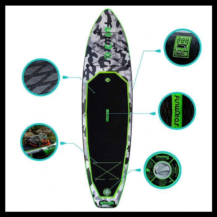 Надуваем падълборд FunWater Honor 330cm каяк седалка Paddle Board SUP