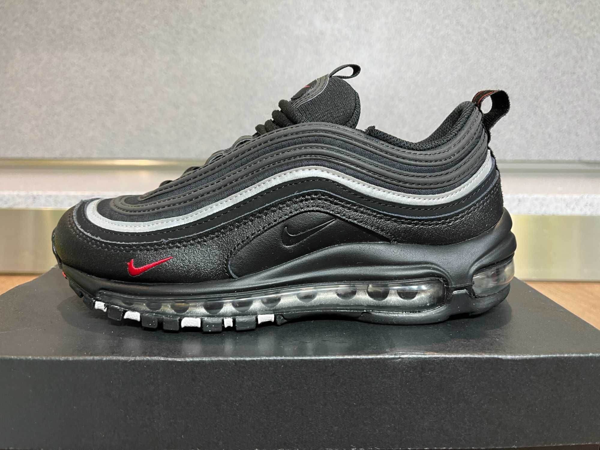 ОРИГИНАЛНИ *** Nike Air Max 97 Reflective Leather / Black Silver Red
