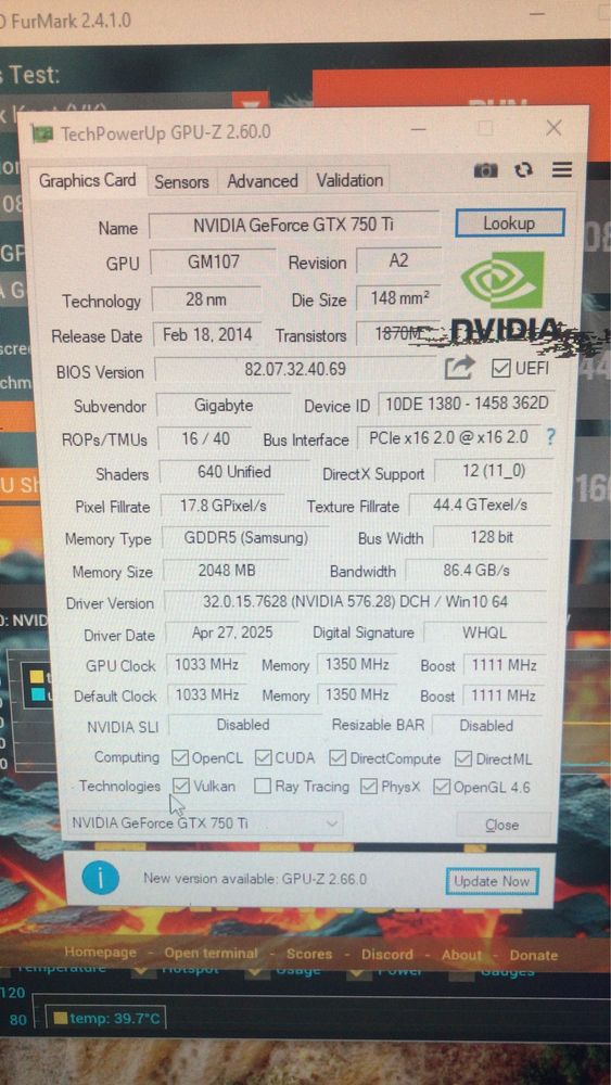 Видиокарта gtx 750ti 2g можете пасматрет на юутубе про видио карту