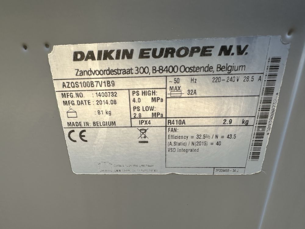 Касетъчен климатик DAIKIN 36000btu
