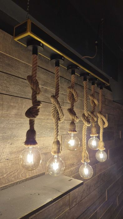 Lustra corp de iluminat Hand Made stil rustic, becuri LED incluse