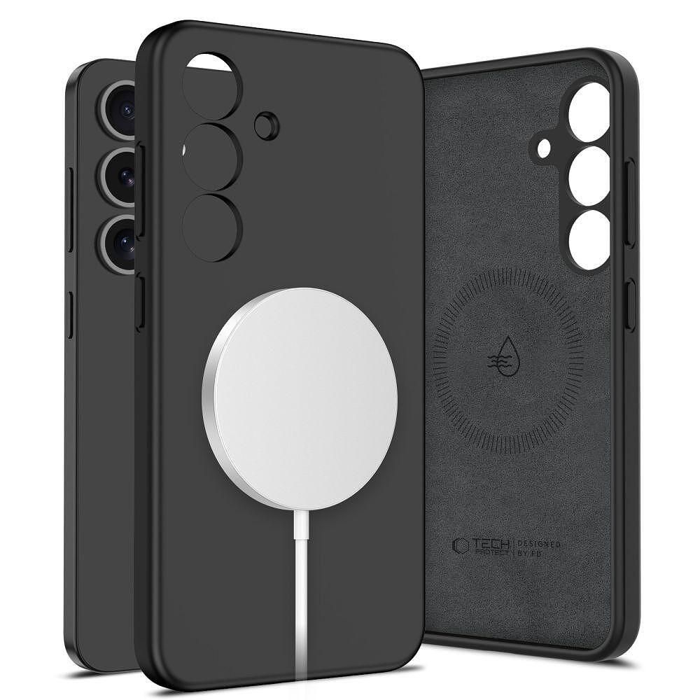 Кейс tech protect liquid silicone magsafe за samsung galaxy s25 black