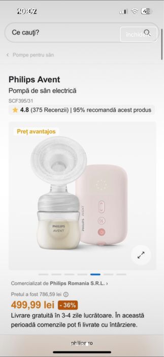 Pompa de san electrica Philips Avent