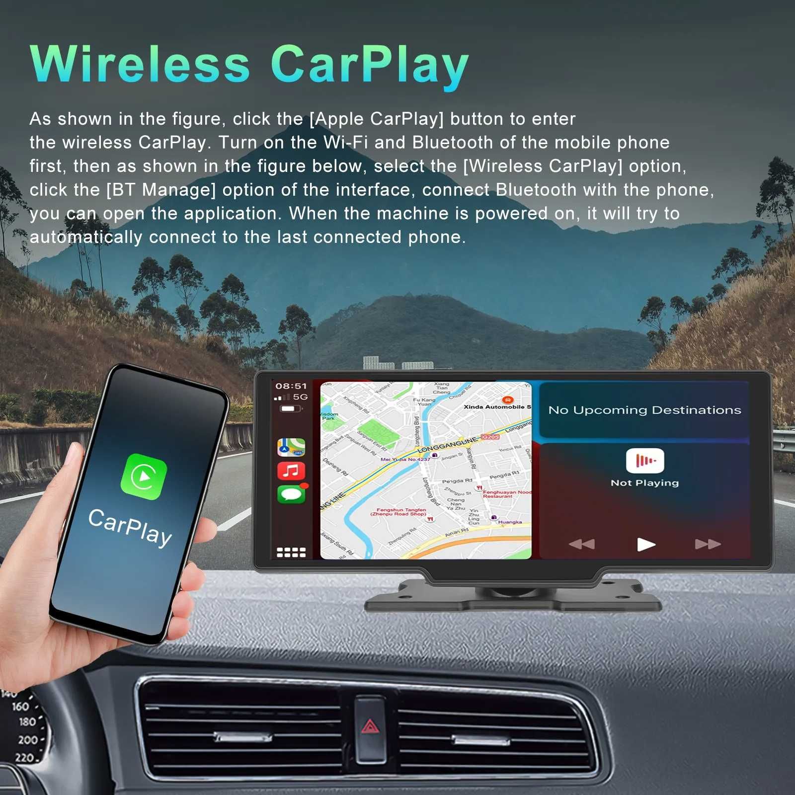 Мултимедия с Carplay & Android гласово управление  BТ4.1 Mirrorlink