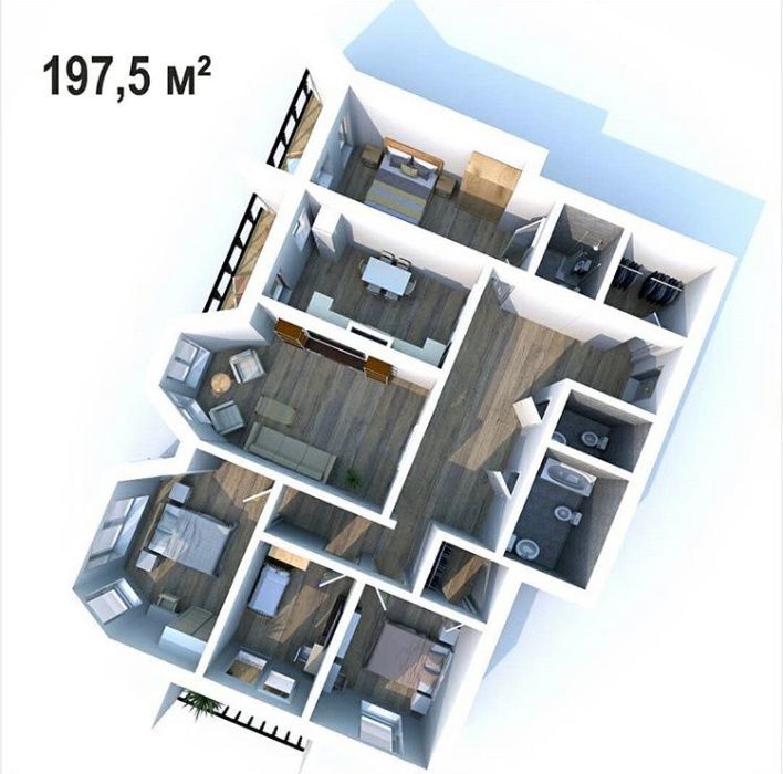 5-ти комнатная квартира в элитном ЖК "Jaiyk Riverside" по пр. Сатпаева